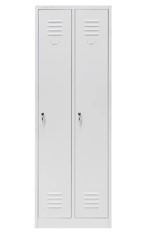 Szafka BHP Mega-M 2-drzwiowa szara w szatni przemysłowej